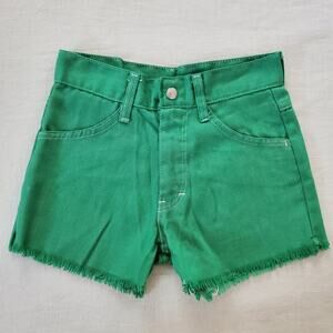 Vintage 70s Green Shorts kids 10
